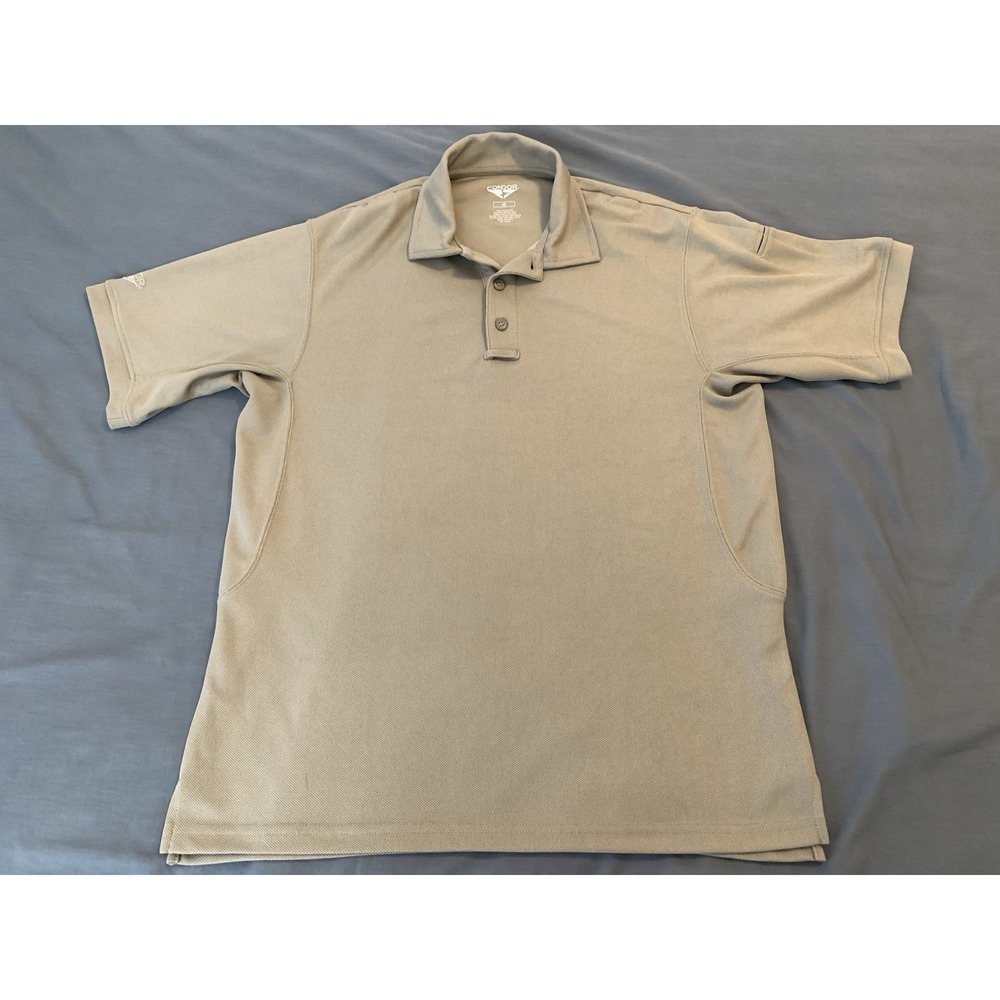 Condor Tactical Polo Mens Medium Beige Short Sleeve Performance Stretch Dual Pen